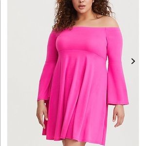 Fuschia Off Shoulder Dress